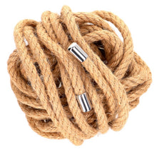 Frânghie KINK Hemp Rope with Metal Head, pentru jocuri erotice BDSM, din cânepă, lungime 5 metri, crem