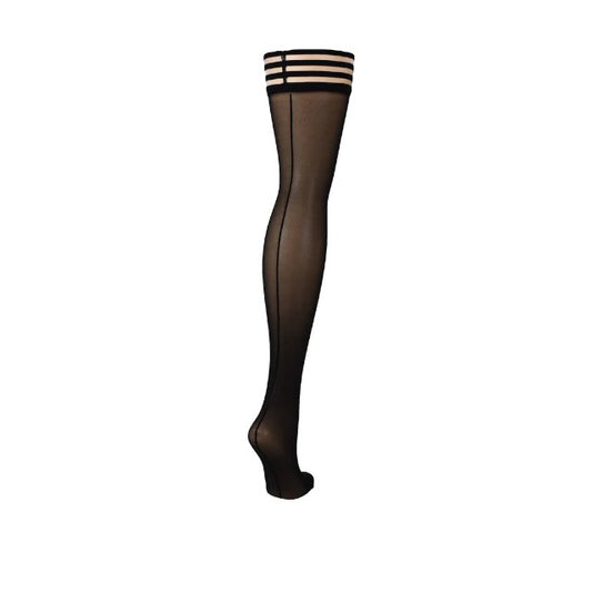 Dresuri sexy KIX’IES LOIS, cu cusătură pe spate și benzi anti-alunecare, negru, mărime A (XS-S) (model 1307A)