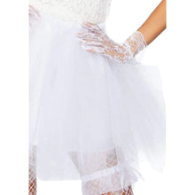 Rochie de mireasă LEG AVENUE Blushing Bride, costum roleplay cu jartiere și voal incluse, culoare alb, mărime M/L (86826)