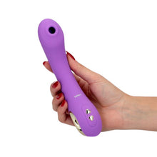 Vibrator LETEN G-Spot Sucking Vibrator, pentru stimularea punctului G, cu funcții multiple de aspirare și vibrație, mov cu auriu