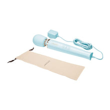 Aparat de masaj cu fir LE WAND Plug-In Vibrating Massager, pentru corp și zone intime, 10 funcții de vibrație, albastru
