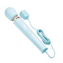 Aparat de masaj cu fir LE WAND Plug-In Vibrating Massager, pentru corp și zone intime, 10 funcții de vibrație, albastru