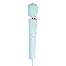 Aparat de masaj cu fir LE WAND Plug-In Vibrating Massager, pentru corp și zone intime, 10 funcții de vibrație, albastru