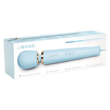 Aparat de masaj cu fir LE WAND Plug-In Vibrating Massager, pentru corp și zone intime, 10 funcții de vibrație, albastru