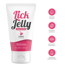 Lubrifiant cu aromă LICK JELLY Cherry, pe bază de apă, cu aromă naturală de cireșe, 50 ml
