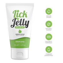 Lubrifiant cu aromă LICK JELLY Green Apple, pe bază de apă, cu aromă naturală de măr verde, 50 ml
