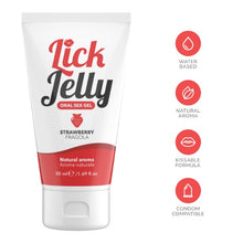 Lubrifiant cu aromă LICK JELLY Strawberry, pe bază de apă, cu aromă naturală de căpșuni, 50 ml