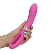Vibrator dublu LOVELINE Double-Sided Flapping and G-Spot Vibrator, cu funcție de lovituri ritmice, 20 funcții de vibrație, roz