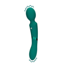 Aparat de masaj dublu LOVELINE Double-Sided Vibrating Wand, pentru corp și punctul G, 10 funcții de vibrație, verde