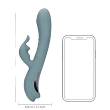 Vibrator rabbit LOVELINE Fingering Motion Rabbit Vibrator, cu funcție de mișcare internă, 20 funcții de vibrație, gri