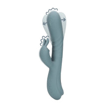 Vibrator rabbit LOVELINE Fingering Motion Rabbit Vibrator, cu funcție de mișcare internă, 20 funcții de vibrație, gri