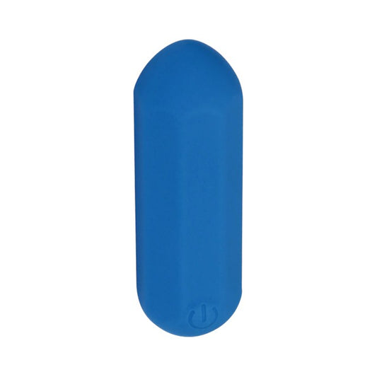 Stimulator clitoris LOVELINE Hexagon Shaped Bullet Vibrator, 12 funcții de vibrație, rezistent la apă, lungime 7.2 cm, albastru