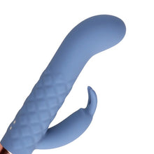 Vibrator rabbit LOVELINE Mini Rabbit Vibrator, pentru clitoris și punctul G, 10 funcții de vibrație, lungime 14.3 cm, albastru