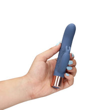 Vibrator rabbit LOVELINE Mini Rabbit Vibrator, pentru clitoris și punctul G, 10 funcții de vibrație, lungime 14.3 cm, albastru
