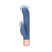 Vibrator rabbit LOVELINE Mini Rabbit Vibrator, pentru clitoris și punctul G, 10 funcții de vibrație, lungime 14.3 cm, albastru