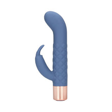Vibrator rabbit LOVELINE Mini Rabbit Vibrator, pentru clitoris și punctul G, 10 funcții de vibrație, lungime 14.3 cm, albastru