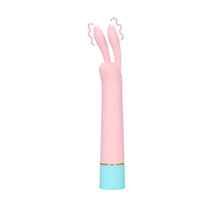Vibrator LOVELINE Mini Rabbit Vibrator with USB Charger, cu design pentru stimulare versatilă, 10 funcții de vibrație, 17.5 cm, roz