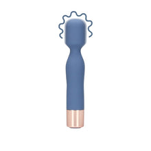 Aparat de masaj LOVELINE Mini Wand Vibrator, pentru corp și zone intime, 10 funcții de vibrație, lungime 14.3 cm, albastru