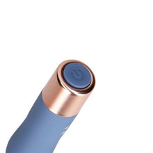 Aparat de masaj LOVELINE Mini Wand Vibrator, pentru corp și zone intime, 10 funcții de vibrație, lungime 14.3 cm, albastru