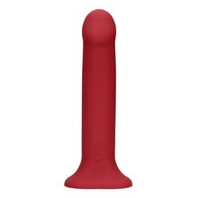 Vibrator LOVELINE Non-Phallic Vibrating Dildo Large, cu ventuză, compatibil cu ham strap-on, 10 funcții de vibrație, 19.8 cm, roșu
