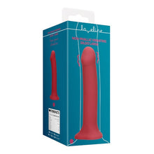 Vibrator LOVELINE Non-Phallic Vibrating Dildo Large, cu ventuză, compatibil cu ham strap-on, 10 funcții de vibrație, 19.8 cm, roșu