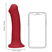 Vibrator LOVELINE Non-Phallic Vibrating Dildo Large, cu ventuză, compatibil cu ham strap-on, 10 funcții de vibrație, 19.8 cm, roșu