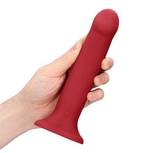 Vibrator LOVELINE Non-Phallic Vibrating Dildo Large, cu ventuză, compatibil cu ham strap-on, 10 funcții de vibrație, 19.8 cm, roșu
