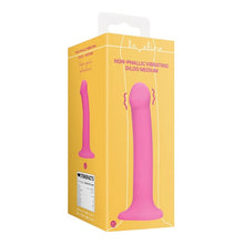 Vibrator LOVELINE Non-Phallic Vibrating Dildo Medium, cu ventuză, compatibil cu ham strap-on, 10 funcții de vibrație, 18.1 cm, roz