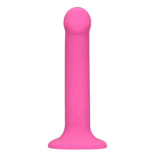 Vibrator LOVELINE Non-Phallic Vibrating Dildo Medium, cu ventuză, compatibil cu ham strap-on, 10 funcții de vibrație, 18.1 cm, roz