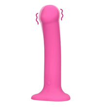 Vibrator LOVELINE Non-Phallic Vibrating Dildo Medium, cu ventuză, compatibil cu ham strap-on, 10 funcții de vibrație, 18.1 cm, roz