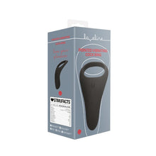 Inel vibrator pentru penis LOVELINE Pointed Cock Ring, 10 funcții de vibrație, din silicon moale, culoare negru