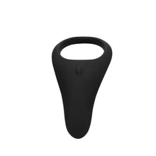 Inel vibrator pentru penis LOVELINE Pointed Cock Ring, 10 funcții de vibrație, din silicon moale, culoare negru