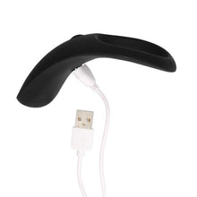 Inel vibrator pentru penis LOVELINE Pointed Cock Ring, 10 funcții de vibrație, din silicon moale, culoare negru