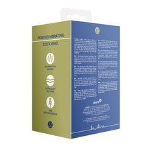 Inel vibrator pentru penis LOVELINE Pointed Cock Ring, 10 funcții de vibrație, din silicon moale, culoare albastru