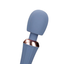 Aparat de masaj LOVELINE Powerful Wand Vibrator with Still Handle, pentru corp și zone intime, 20 funcții de vibrație, albastru
