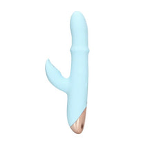 Vibrator rabbit LOVELINE Pulse Wave and Up-and-Down Moving Ring, cu pulsații și inel mișcător, 25 funcții de vibrație, albastru