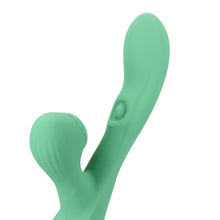 Vibrator rabbit LOVELINE Pulse Wave and Tongue Flickering, cu pulsații și funcție de simulare sex oral, 30 funcții de vibrație, verde