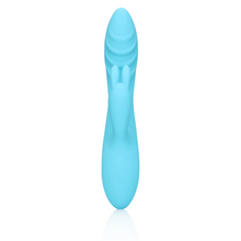 Vibrator rabbit LOVELINE Ribbed Ultra Soft Silicone Rabbit Vibrator, pentru clitoris și punctul G, 10 funcții de vibrație, albastru