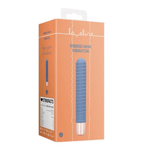 Vibrator LOVELINE Ribbed Mini Vibrator, cu striații pentru stimulare versatilă, 10 funcții de vibrație, lungime 14.1 cm, albastru