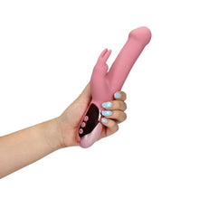 Vibrator rabbit LOVELINE Rotating Beads Rabbit Vibrator, cu perle rotative, 10 funcții de vibrație, lungime 22.5 cm, roz