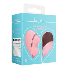 Stimulator clitoris LOVELINE Tapping Heart Vibrator, în formă de inimă, 10 funcții de vibrație, culoare roz