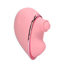 Stimulator clitoris LOVELINE Tapping Heart Vibrator, în formă de inimă, 10 funcții de vibrație, culoare roz