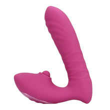 Vibrator dublu LOVELINE Thrusting and Tapping, cu funcție de penetrare automată, 22 funcții de vibrație, culoarea roz