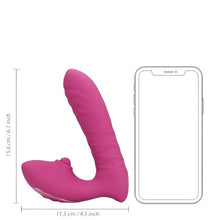Vibrator dublu LOVELINE Thrusting and Tapping, cu funcție de penetrare automată, 22 funcții de vibrație, culoarea roz