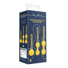 Set bile kegel LOVELINE Thumping Kegel Ball Exercise Set, pentru tonifierea mușchilor pelvieni, rezistente la apă, galben