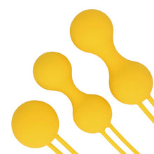 Set bile kegel LOVELINE Thumping Kegel Ball Exercise Set, pentru tonifierea mușchilor pelvieni, rezistente la apă, galben