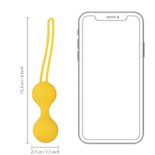 Set bile kegel LOVELINE Thumping Kegel Ball Exercise Set, pentru tonifierea mușchilor pelvieni, rezistente la apă, galben