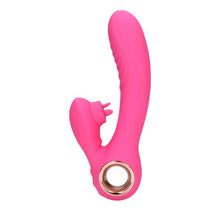 Vibrator dublu LOVELINE BY SHOTS Tongue Flickering and Heating Rabbit, cu funcție de încălzire, >10 funcții de vibrație, culoare roz