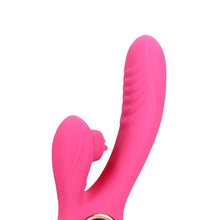 Vibrator dublu LOVELINE BY SHOTS Tongue Flickering and Heating Rabbit, cu funcție de încălzire, >10 funcții de vibrație, culoare roz