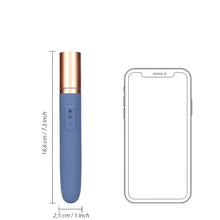 Vibrator portabil LOVELINE BY SHOTS Travel Vibrator, cu compartiment și pompă pentru lubrifiant, 10 funcții de vibrație, culoare albastru